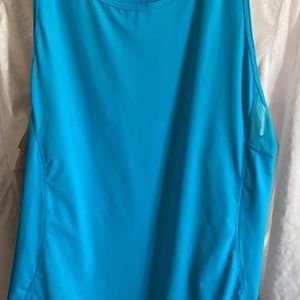 ZYIA medium panel mesh tank in blue